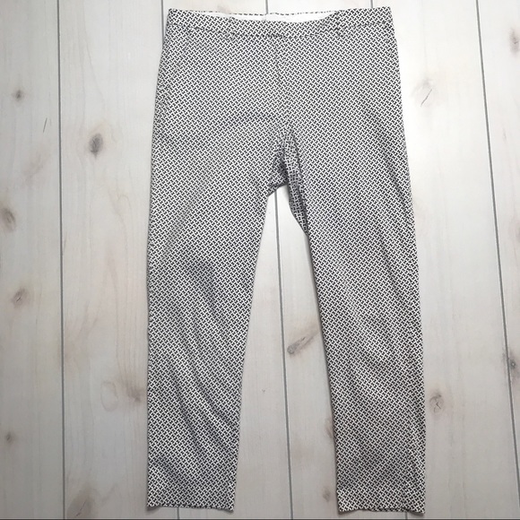 H&M Pants - H&M White Skinny Ankle Black Butterfly Pants